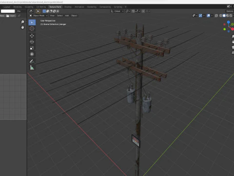 Verlassener Strommast 3D Modell