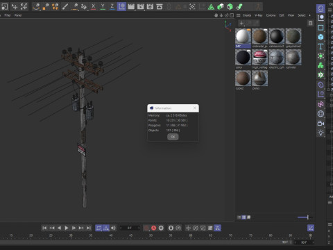 Abandoned Electric Pole Model 3D