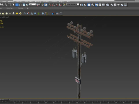 Verlassener Strommast 3D Modell