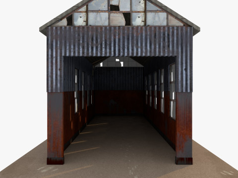 Abandoned industrial Building Low-poly 3D 模型