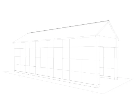 Abandoned industrial Building Low-poly 3D Model