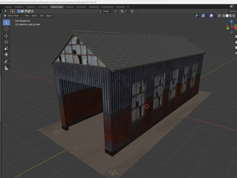 Abandoned industrial Building Low-poly 3D 模型