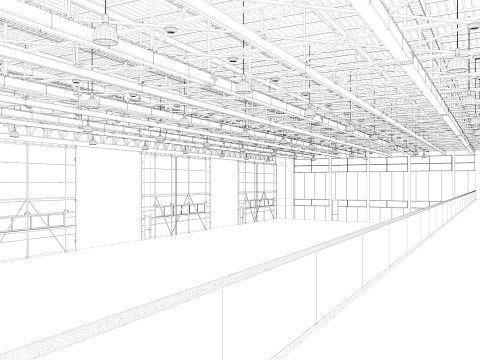Aircraft Hangar 3D Model