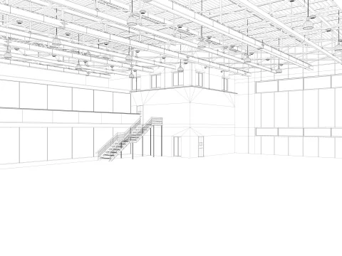 Aircraft Hangar 3D Model