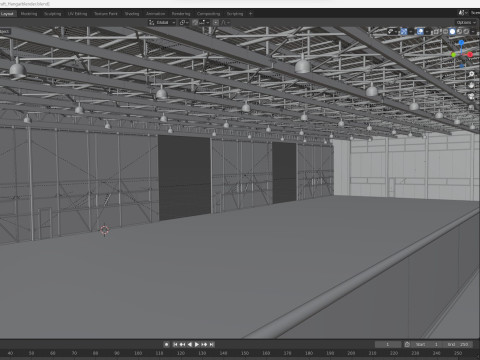 Aircraft Hangar 3D Model