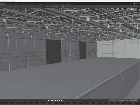 Aircraft Hangar 3D Model