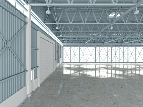 Airplane Hangar 3D 模型