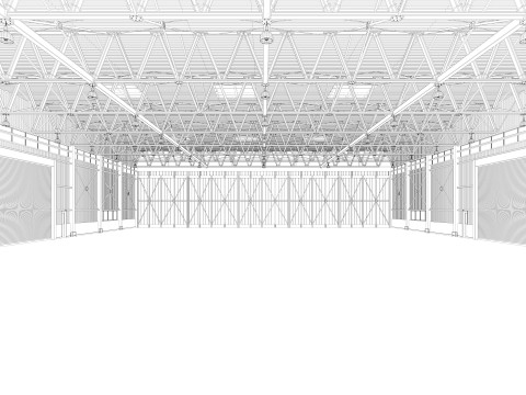 Airplane Hangar 3D 模型