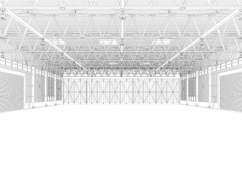Airplane Hangar 3D Model