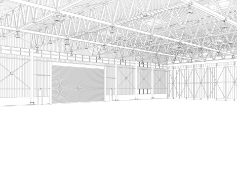 Airplane Hangar 3D 模型