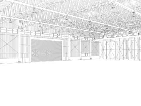Airplane Hangar 3D Model