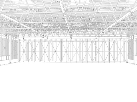 Airplane Hangar 3D 模型