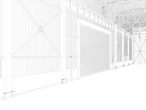 Airplane Hangar 3D Model