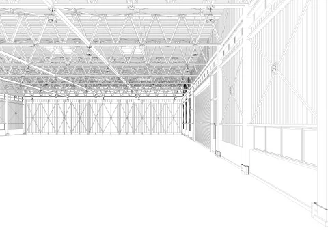 Airplane Hangar 3D Model