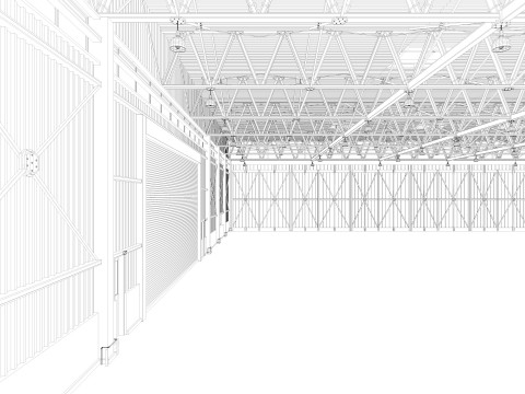 Airplane Hangar 3D 模型