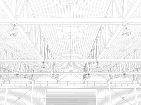 Airplane Hangar 3D 模型