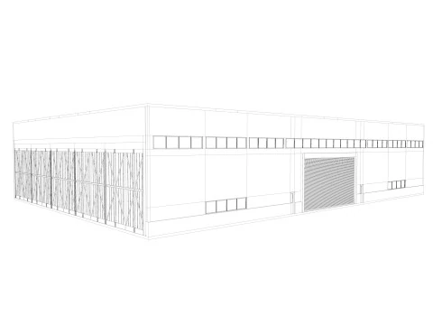 Airplane Hangar 3D Model