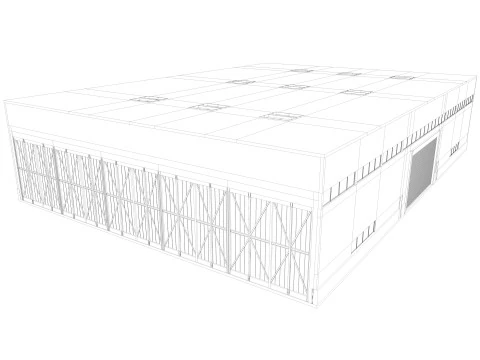 Airplane Hangar 3D Model