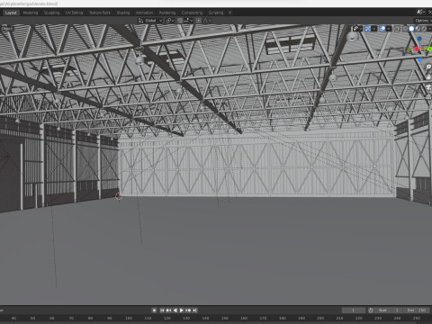 Airplane Hangar 3D 模型
