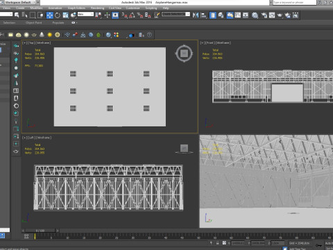 Airplane Hangar 3D 模型