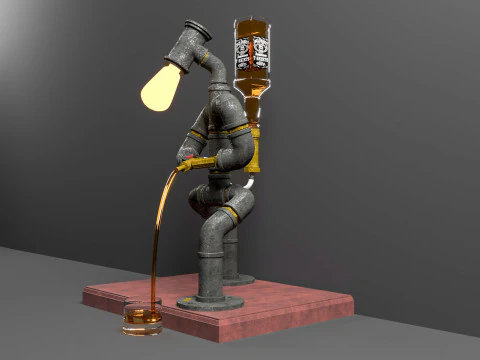 Bar Robot Lamp 3D Model