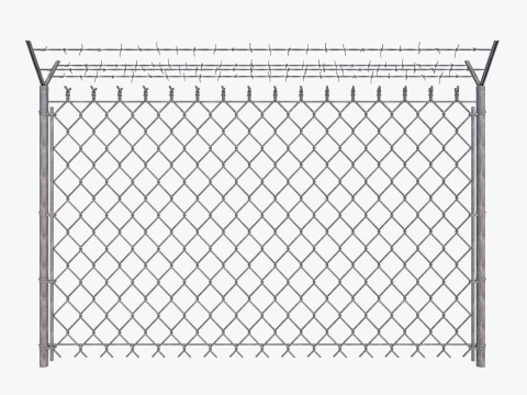 Barbed Wire fence collection 3D Model