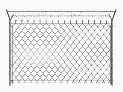 Barbed Wire fence collection 3D Model