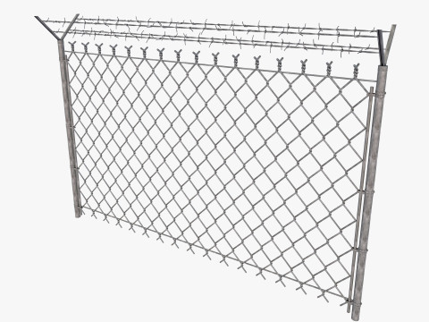 Barbed Wire fence collection 3D Model