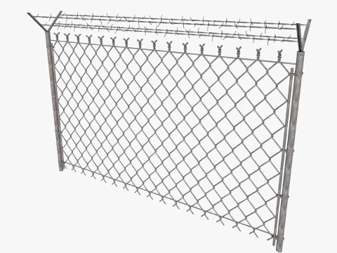 Barbed Wire fence collection 3D Model