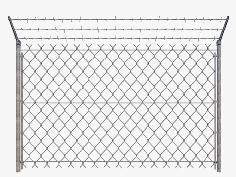 Barbed Wire fence collection 3D Model