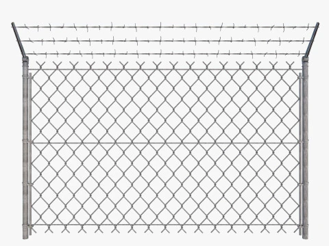 Barbed Wire fence collection 3D Model