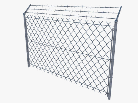 Barbed Wire fence collection 3D Model