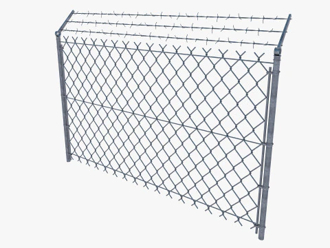 Barbed Wire fence collection 3D Model