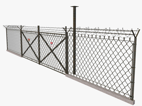 Barbed Wire fence collection 3D Model