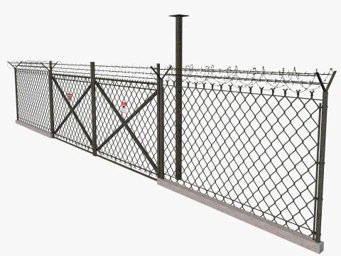 Barbed Wire fence collection 3D Model