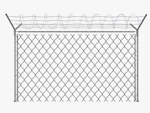 Barbed Wire fence collection 3D Model
