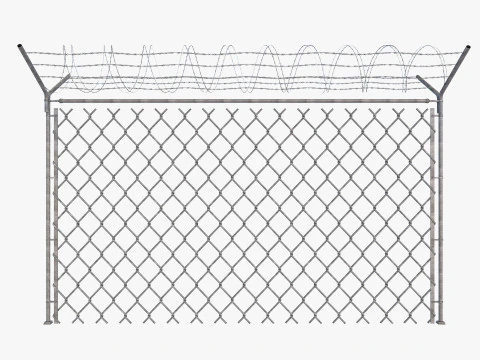 Barbed Wire fence collection 3D Model