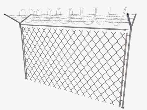 Barbed Wire fence collection 3D Model