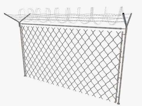 Barbed Wire fence collection 3D Model