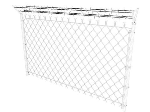 Barbed Wire fence collection 3D Model