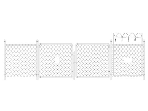 Barbed Wire fence collection 3D Model