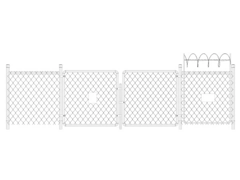 Barbed Wire fence collection 3D Model
