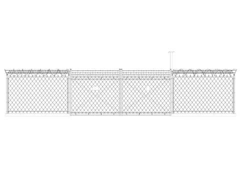 Barbed Wire fence collection 3D Model