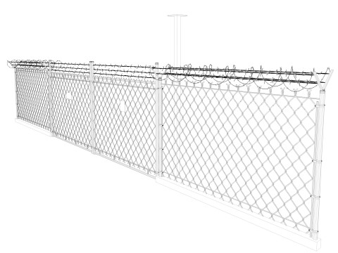 Barbed Wire fence collection 3D Model