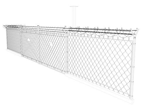 Barbed Wire fence collection 3D Model