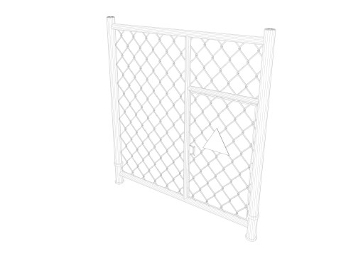 Barbed Wire fence collection 3D Model