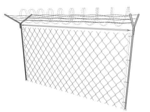 Barbed Wire fence collection 3D Model