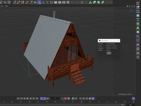 Bungalow House 3D Model