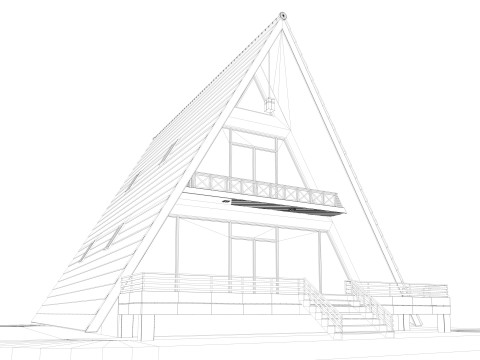 Bungalow House 2 3D Model