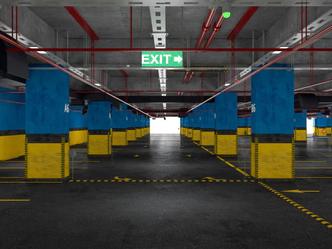 Parcheggio sotterraneo per auto Modello 3D